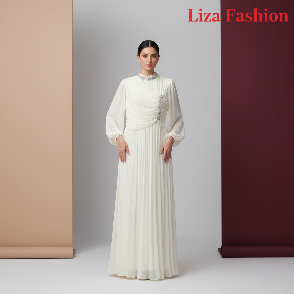 Ivory Dress - Liza Fashion