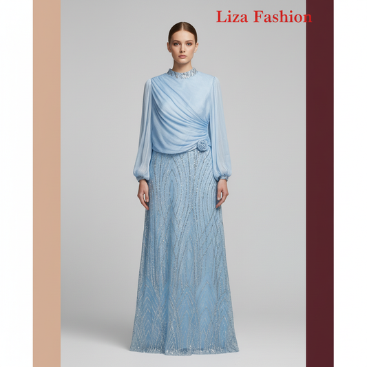Blue Dress - Front View