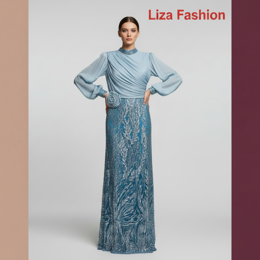 Liza Fashion - Ice Blue Dress