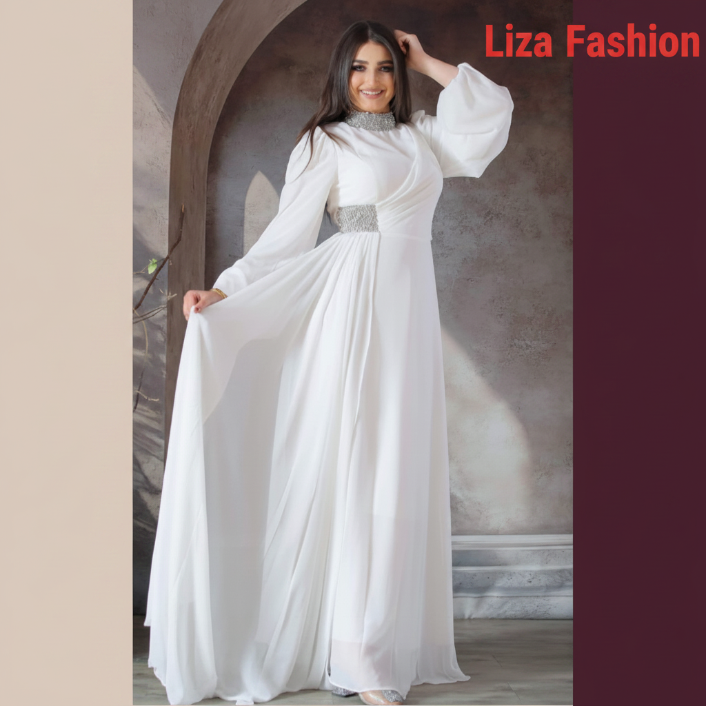 Liza Fashion - White Dress Framed