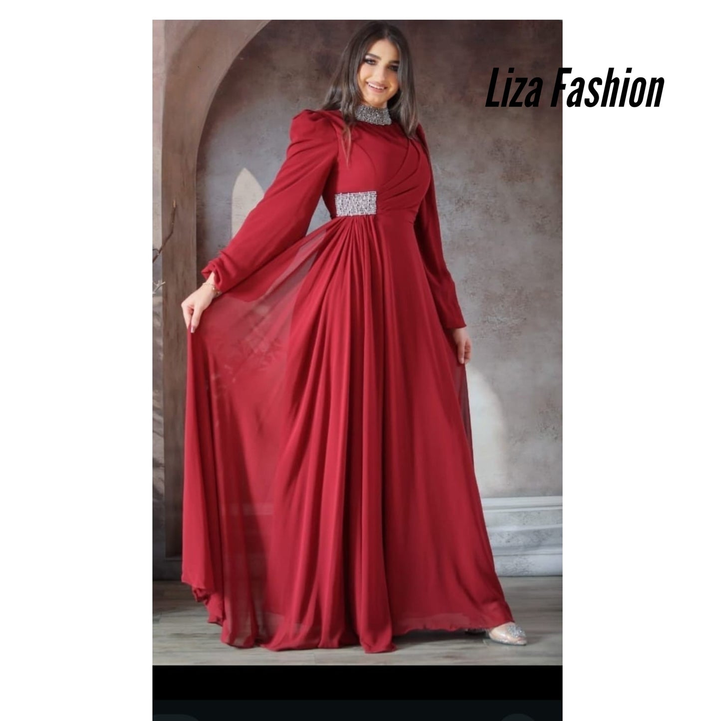 Full chiffon dress * draped * handmade